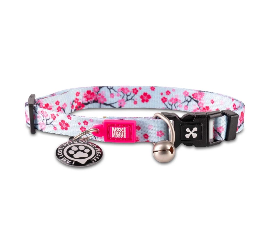 M&M Smart ID Cat Collar - Cherry Bloom/1 size