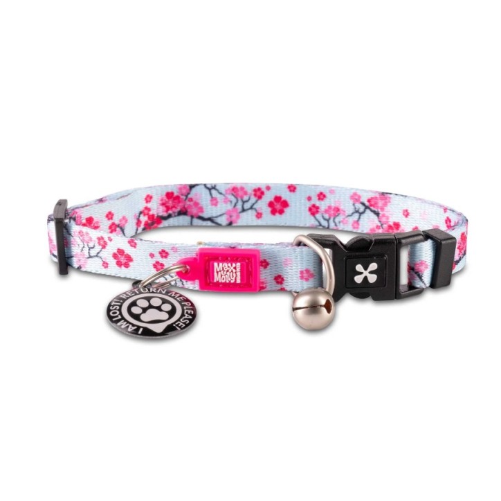 M&M Smart ID Cat Collar - Cherry Bloom/1 size