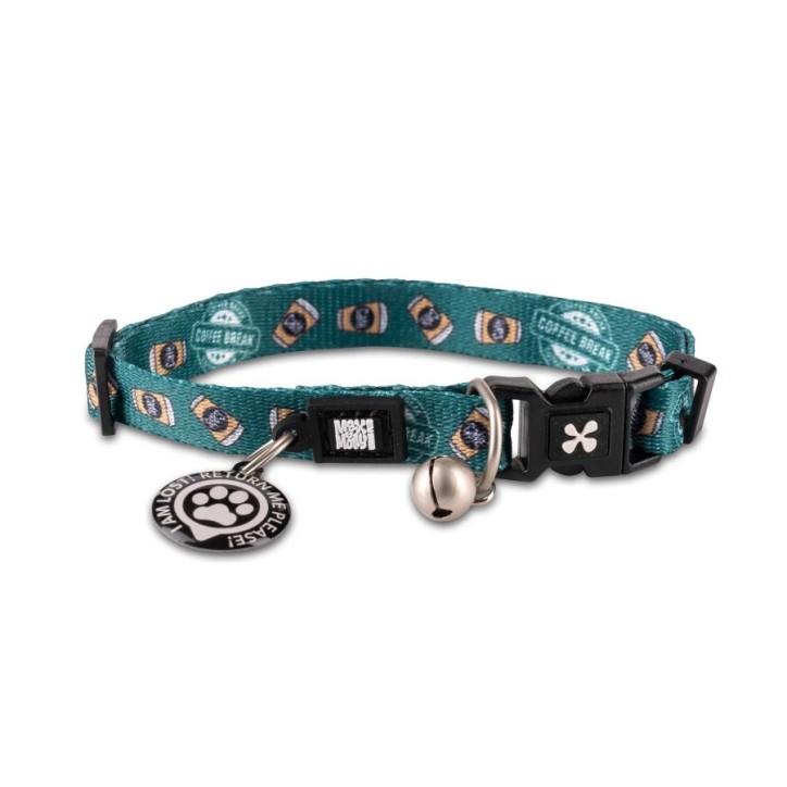 M&M Smart ID Cat Collar - Coffee Break/1 size