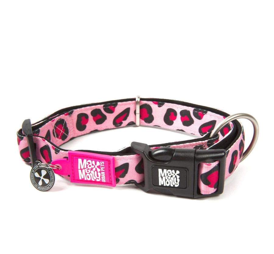 M&M Smart ID Collar - Leopard Pink/M