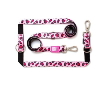 M&M Multi-Function Leash - Leopard Pink/L