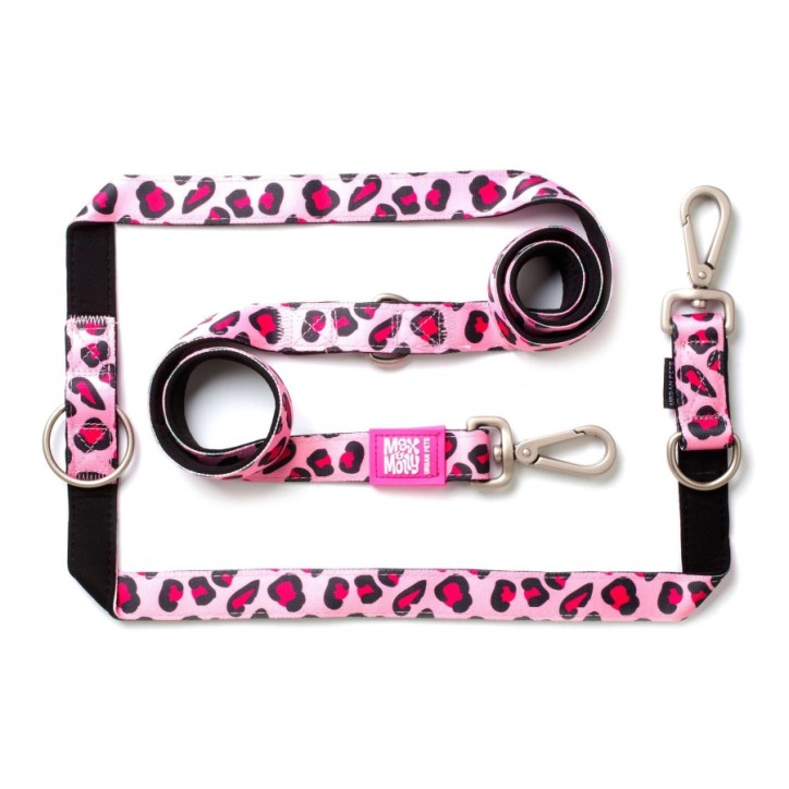 M&M Multi-Function Leash - Leopard Pink/L