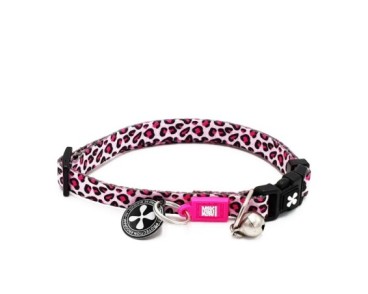 M&M Smart ID Cat Collar - Leopard Pink/1 size