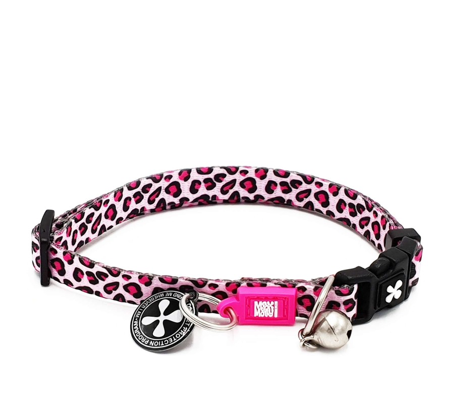 M&M Smart ID Cat Collar - Leopard Pink/1 size