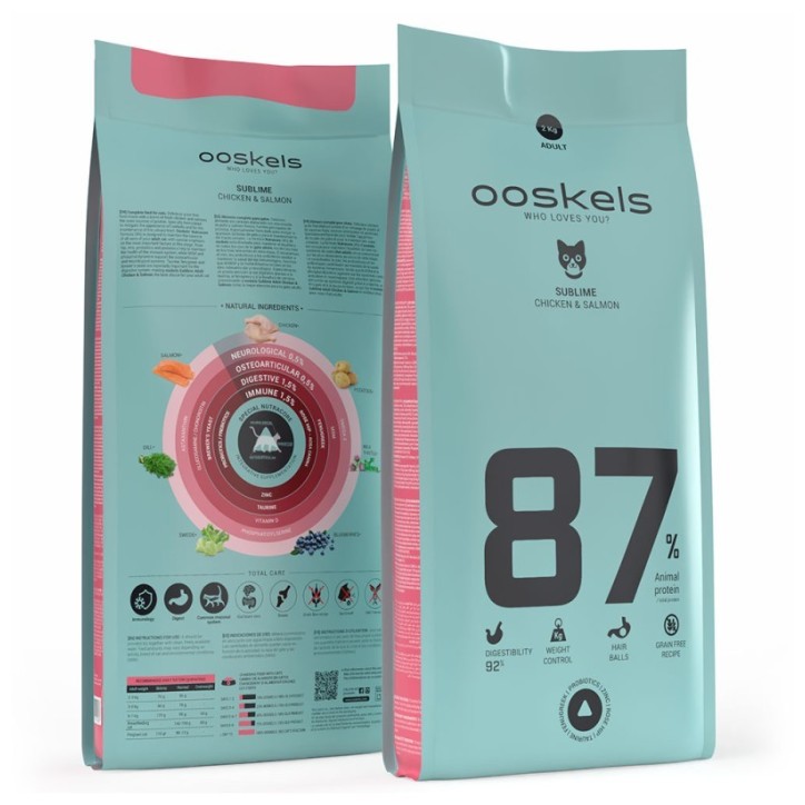 OOSKELS Cat Sublime Grain Free 87 Adult Chicken and Salmon 2kg