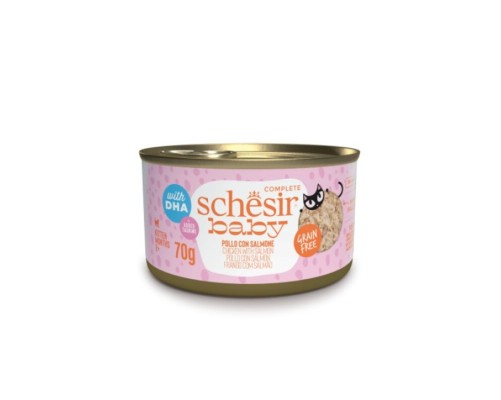 Schesir Llaunes de Cachorros Filets de Pollastre amb Salmó 70 g