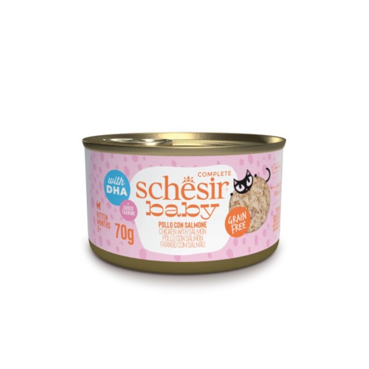 Schesir Llaunes de Cachorros Filets de Pollastre amb Salmó 70 g