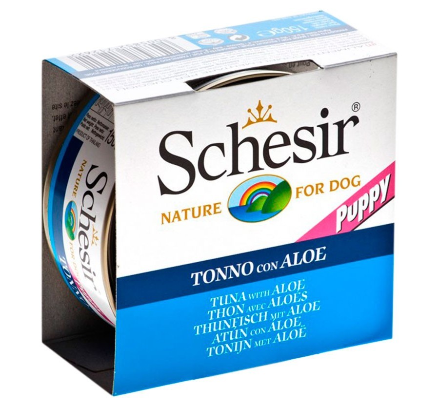 Schesir Llaunes Gos de Tonyina amb Aloe per a Cadells 150 g