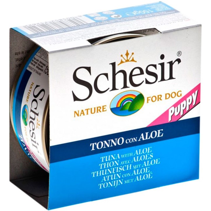 Schesir Llaunes Gos de Tonyina amb Aloe per a Cadells 150 g
