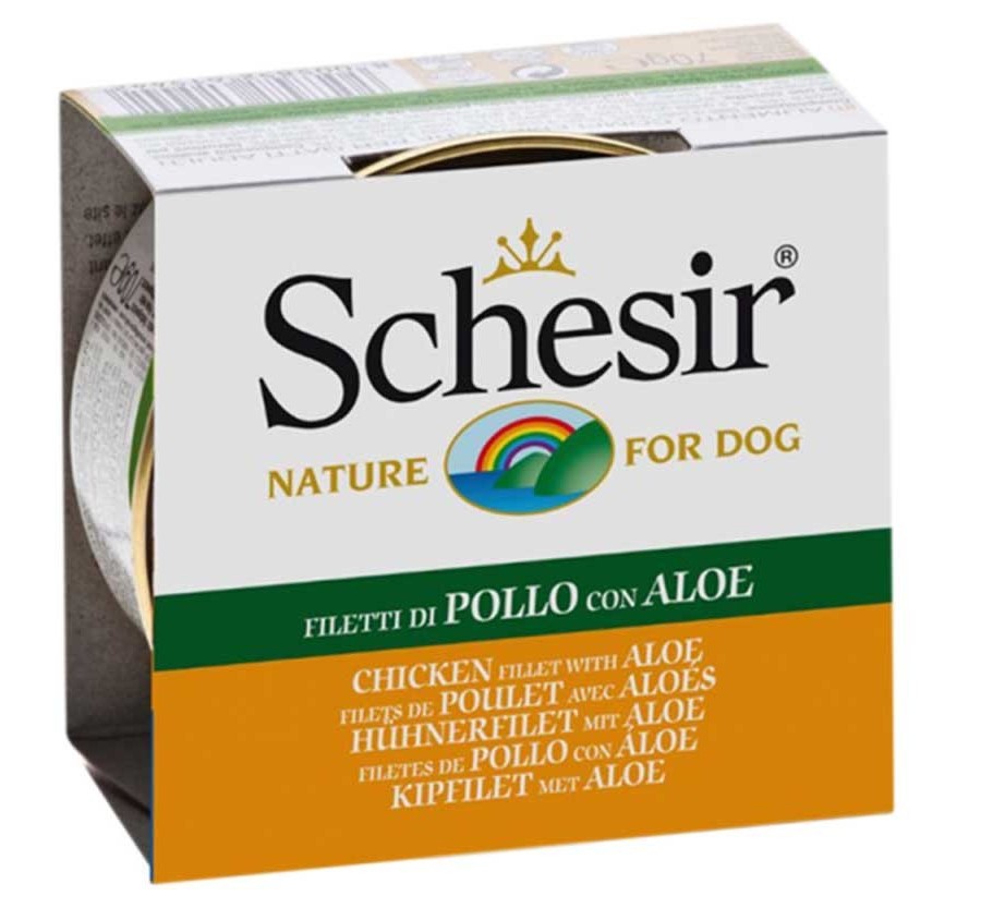 Schesir Llaunes Gos de Filets de Pollastre amb Aloe 150 g