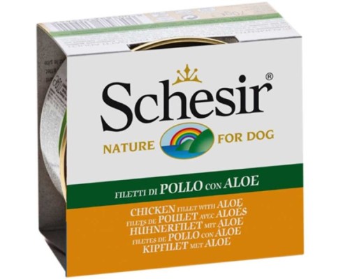 Schesir Llaunes Gos de Filets de Pollastre amb Aloe 150 g