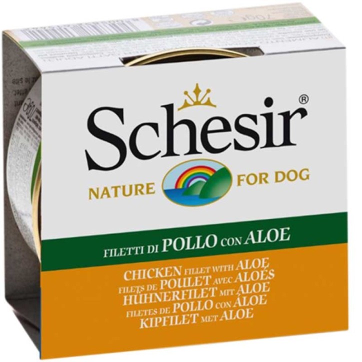 Schesir Llaunes Gos de Filets de Pollastre amb Aloe 150 g