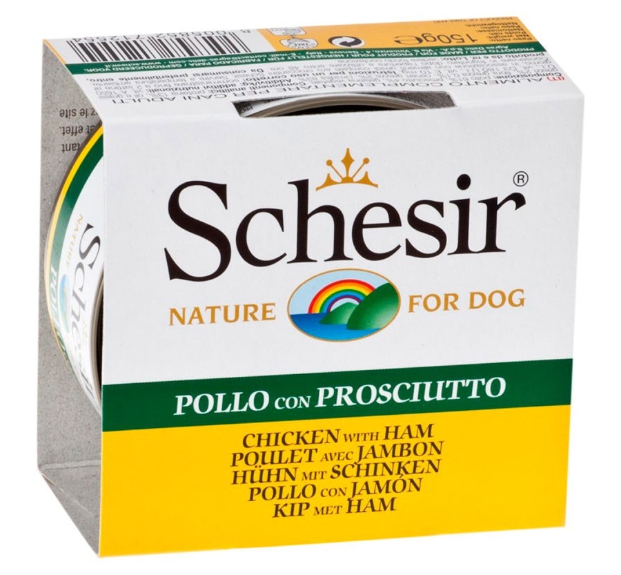 Schesir Llaunes Gos de Filets de Pollastre amb Pernil 150 g