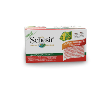 Schesir Llaunes Gos de Pollastre amb Bou Multipack 4U 85 g 4 6 X 4