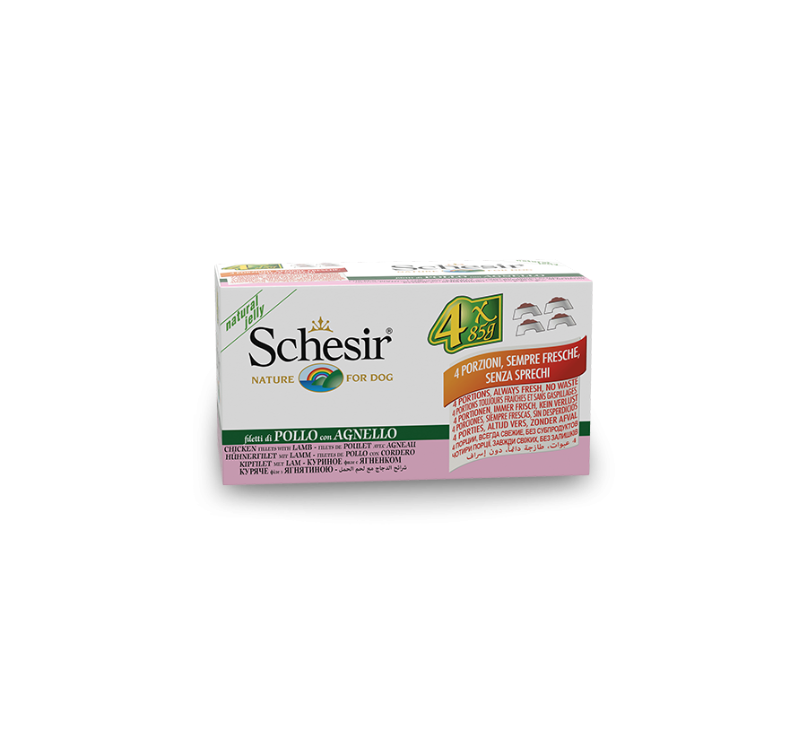 Schesir Llaunes Gos de Pollastre amb Xai Multipack 4U 85 g 4 6 X 4