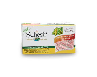 Schesir Llaunes Gos de Pollastre amb Pernil Multipack 4U 85 g 4 6 X 4