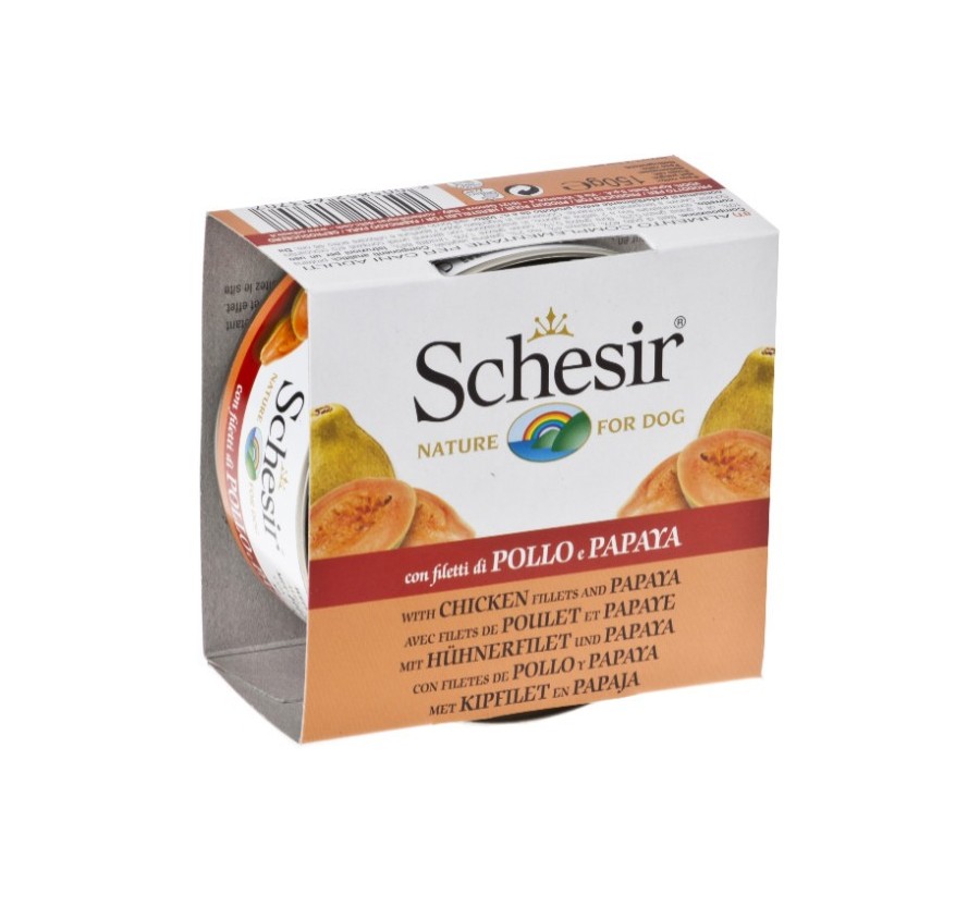 Schesir Llaunes Gos de Pollastre amb Papaia 150 g