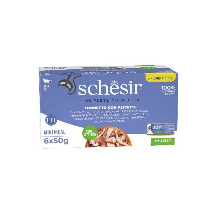 Schesir Llaunes Gat de Tonyina amb Sonsos Multipack 6Ux50 g 6 8 X 6