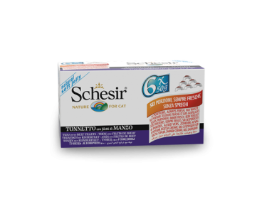 Schesir Llaunes Gat de Tonyina amb Filets de Bou Multipack 6Ux50 g 6 8 X 6