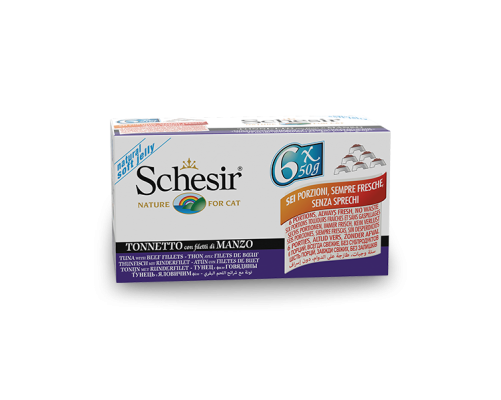 Schesir Llaunes Gat de Tonyina amb Filets de Bou Multipack 6Ux50 g 6 8 X 6