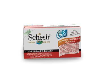 Schesir Llaunes Gat de Tonyina amb Gambes Multipack 6Ux50 g 6 8 X 6