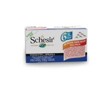 Schesir Llaunes Gat de Tonyina amb Llobarro Multipack 6Ux50 g 6 8 X 6