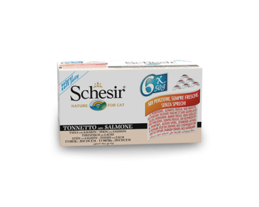 Schesir Llaunes Gat de Tonyina amb Salmó Multipack 6Ux50 g 6 8 X 6