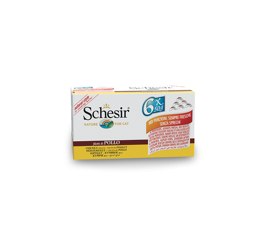 Schesir Llaunes Gat de Pollastre amb Arròs al Natural Multipack 6Ux50 g 6 8 X 6