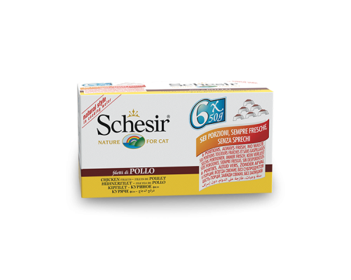 Schesir Llaunes Gat de Pollastre amb Arròs al Natural Multipack 6Ux50 g 6 8 X 6