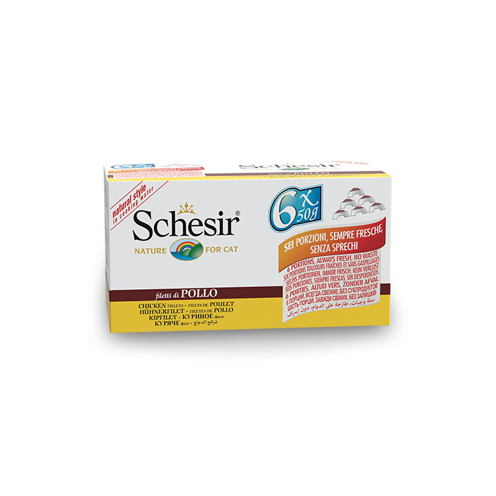 Schesir Llaunes Gat de Pollastre amb Arròs al Natural Multipack 6Ux50 g 6 8 X 6