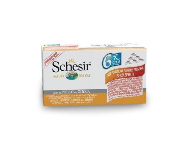 Schesir Llaunes Gat de Pollastre amb Carbassa Multipack 6Ux50 g 6 8 X 6