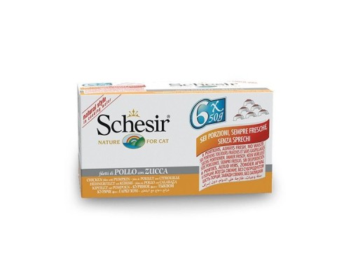 Schesir Llaunes Gat de Pollastre amb Carbassa Multipack 6Ux50 g 6 8 X 6