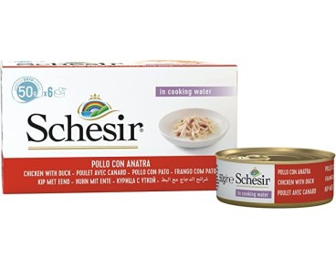 Schesir Llaunes Gat de Pollastre amb Ànec Multipack 6Ux50 g 6 8 X 6
