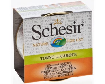 Schesir Llaunes Gat Tonyina amb Pastanaga en Brou 70 g