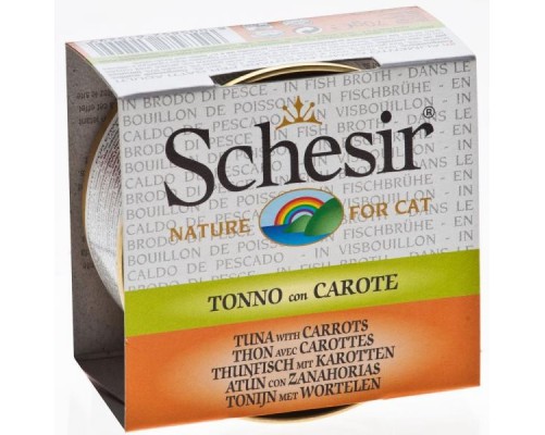 Schesir Llaunes Gat Tonyina amb Pastanaga en Brou 70 g