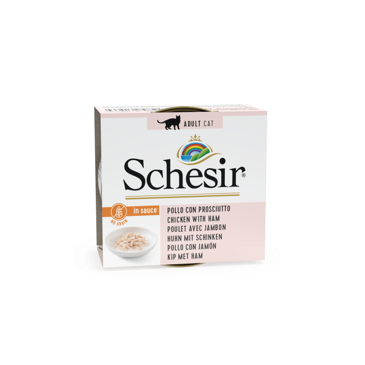 Schesir Llaunes Gat Pollastre amb Pernil en Salsa Natural 70 g Gelatina