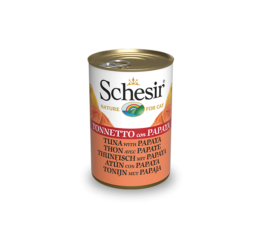 Schesir Llaunes Gat Tonyina amb Papaia 140 g