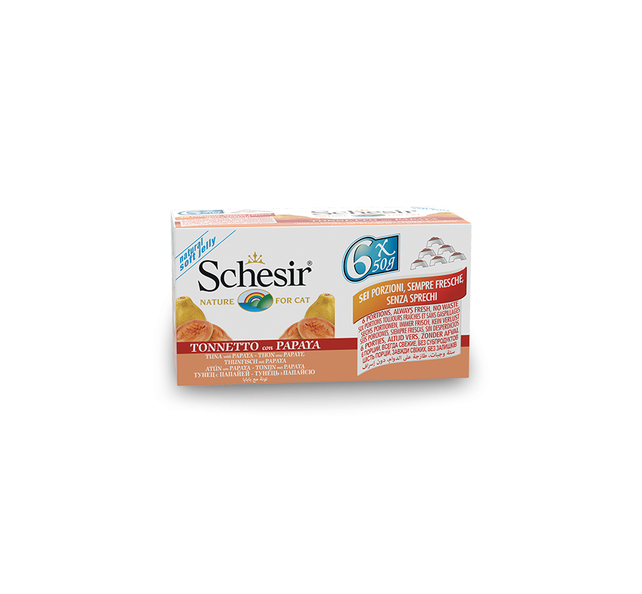 Schesir Llaunes Gat Tonyina amb Papaia 50 g