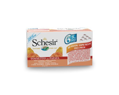 Schesir Llaunes Gat Tonyina amb Papaia 50 g