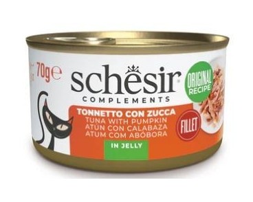 Schesir Llaunes Gat amb Gelatina Toñina amb Carbassa 70 Gr 12 Ud. 70 Gr