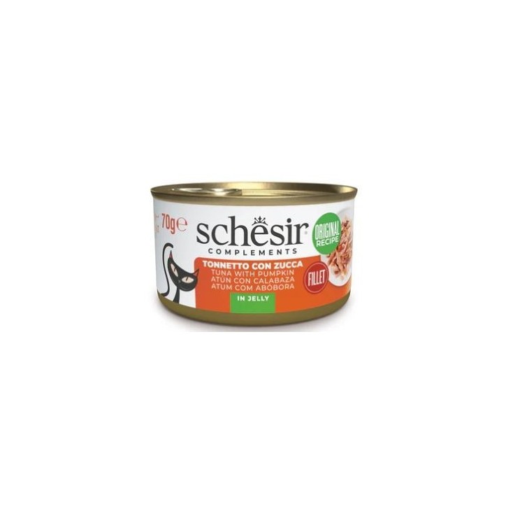 Schesir Llaunes Gat amb Gelatina Toñina amb Carbassa 70 Gr 12 Ud. 70 Gr