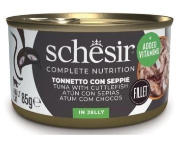 Schesir Llaunes Gat amb Gelatina Toñina amb Sípia  70 Gr 12 Ud. 70 Gr