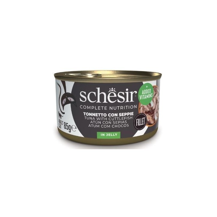 Schesir Llaunes Gat amb Gelatina Toñina amb Sípia  70 Gr 12 Ud. 70 Gr