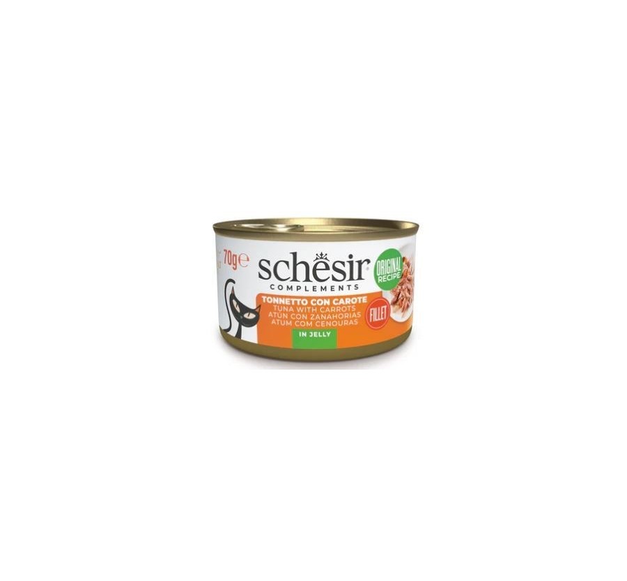 Schesir Llaunes Gat amb Gelatina Toñina amb Pastanagues 70 Gr 12 Ud. 70 Gr