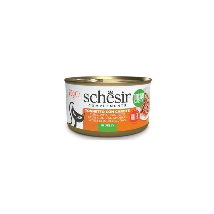Schesir Llaunes Gat amb Gelatina Toñina amb Pastanagues 70 Gr 12 Ud. 70 Gr