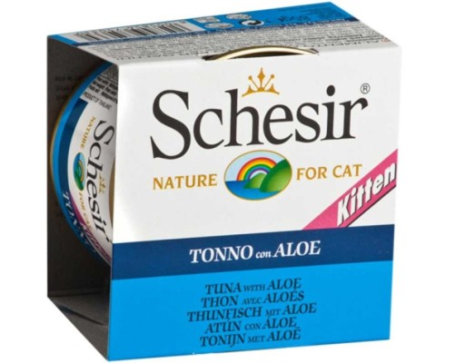 Schesir Llaunes Gat amb Gelatina De Toñina amb Aloe per a gatets 85Gr