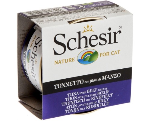 Schesir Llaunes Gat amb Gelatina De Toñina amb Filet de Bou 85Gr