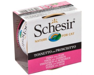 Schesir Llaunes Gat amb Gelatina De Toñina amb Pernil 85Gr