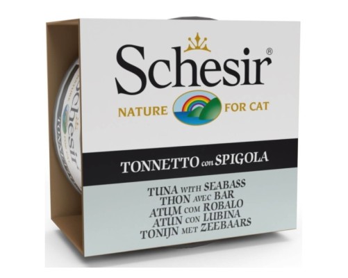 Schesir Llaunes Gat amb Gelatina De Toñina amb Lubina 85Gr