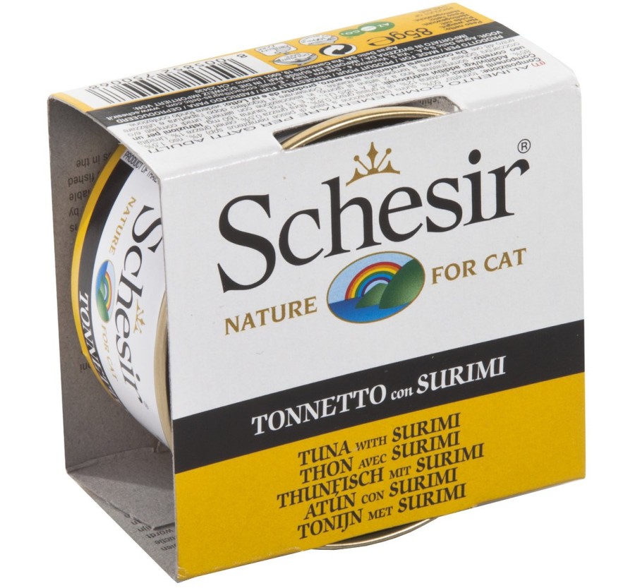 Schesir Llaunes Gat amb Gelatina De Toñina amb Surimi 85Gr